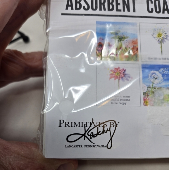 Coaster Set Be Happy Primitives By Kathy Flowers Scenery Absorbent, Water Colors - Picture 8 of 10